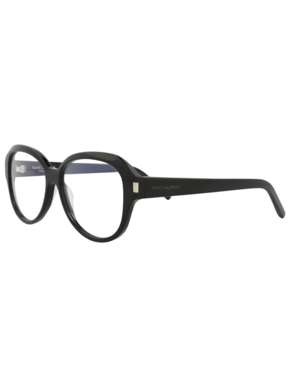 New Saint Laurent Women's Eyeglasses Round Oval Acetate Frame Unisex Black Black
